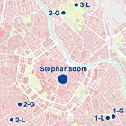 Ubicaci�n de las torres antia�reas de Viena alrededor del Stephansdom