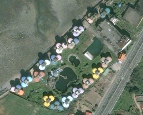 Las casas OVNI de Sanzhi en los mapas de Turismo Google